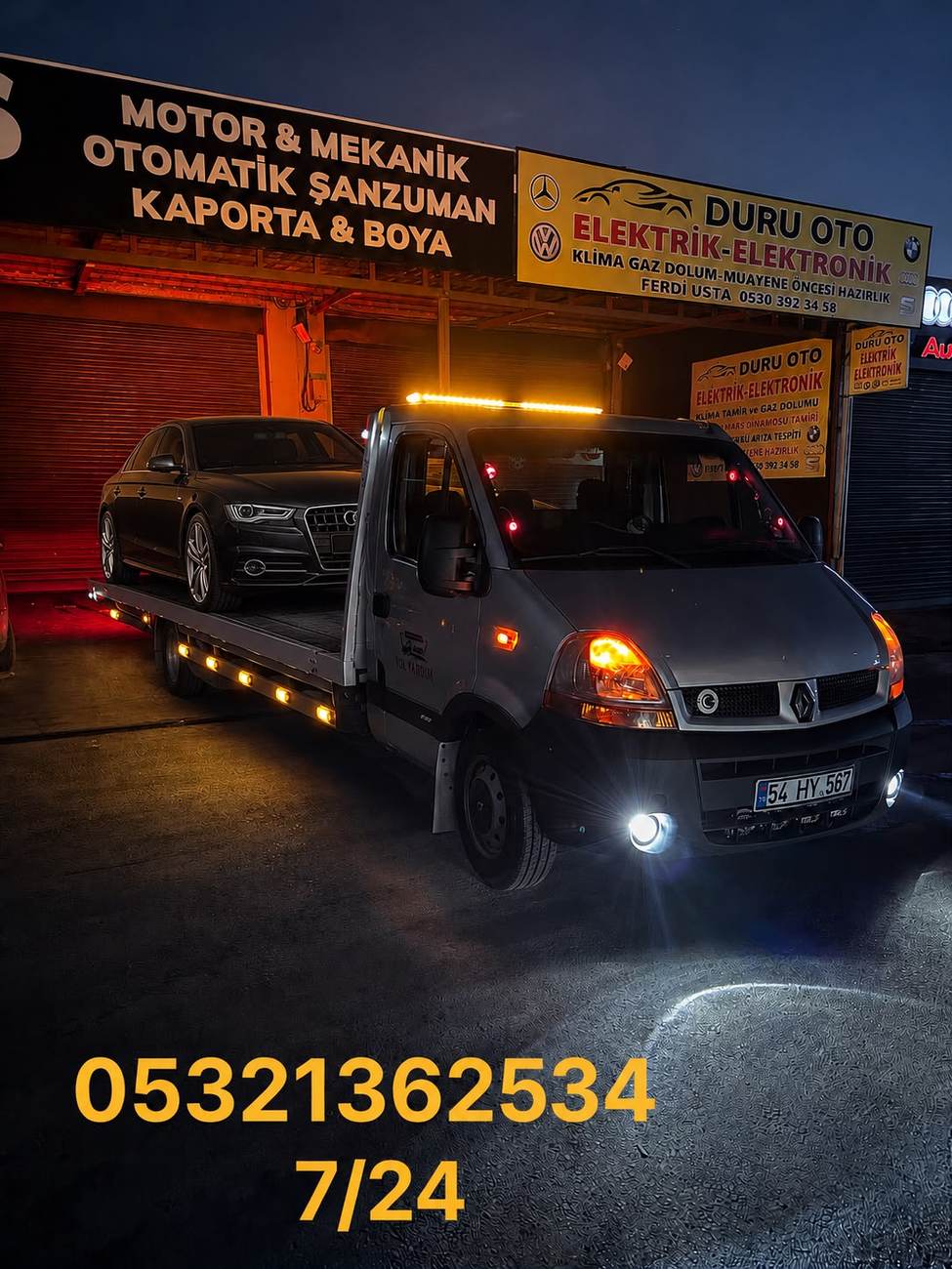 ASF Oto Çekici gece 7/24 acil yol yardım hizmeti, İstanbul